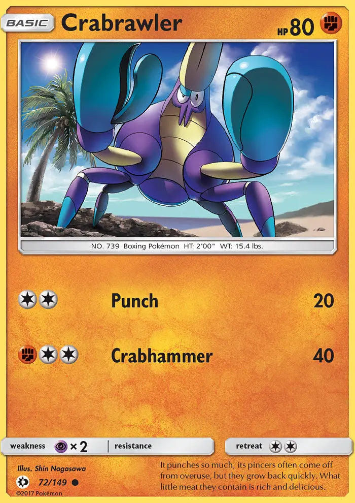 Crabrawler 72 Sun & Moon Pokesingles