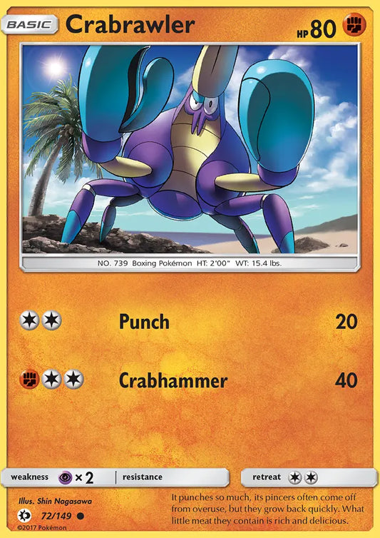 Crabrawler 72 Sun & Moon Pokesingles