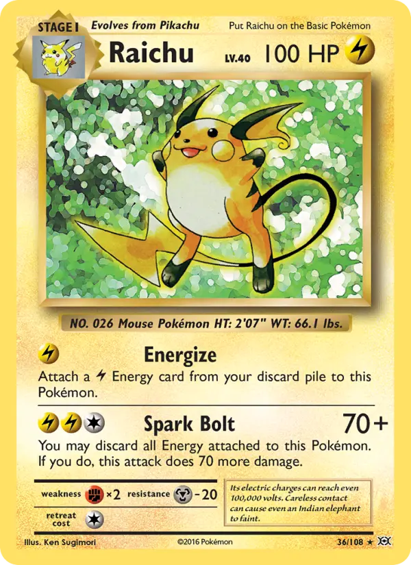Raichu 36 Evolutions Pokesingles