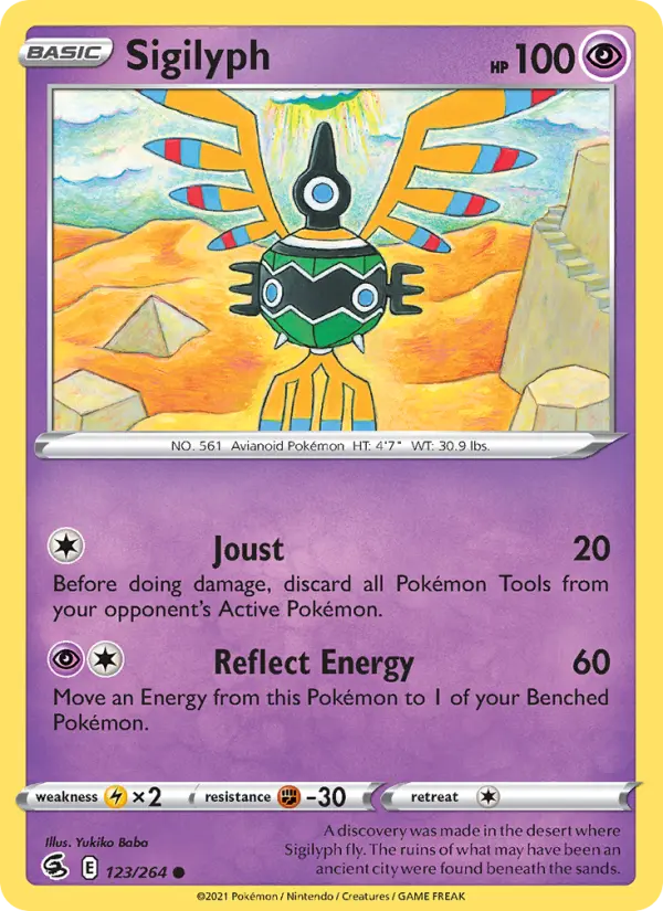 Sigilyph 123 Fusion Strike Pokesingles