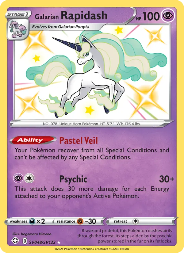 Galarian Rapidash SV048 Shining Fates Pokesingles
