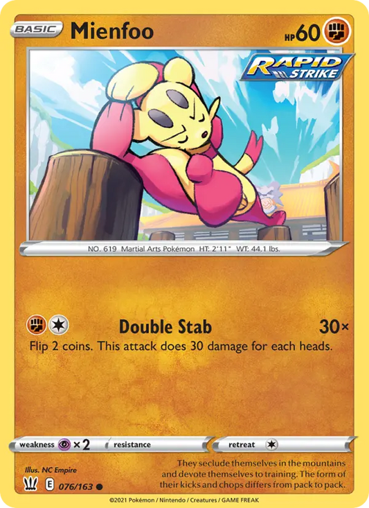 Mienfoo 76 Battle Styles Pokesingles
