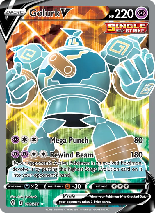 Golurk V 181 Evolving Skies Pokesingles