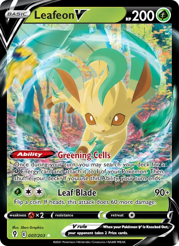 Leafeon V 7 Evolving Skies Pokesingles