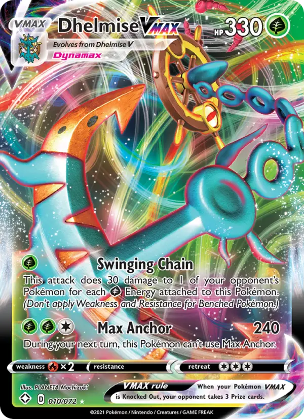 Dhelmise VMAX 10 Shining Fates Pokesingles