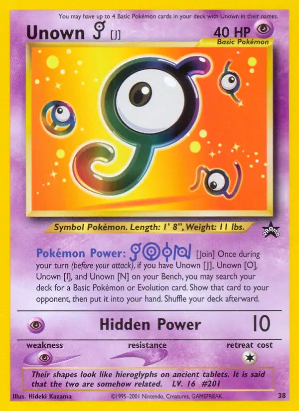 Unown [J] 38 Wizards Black Star Promos Pokesingles