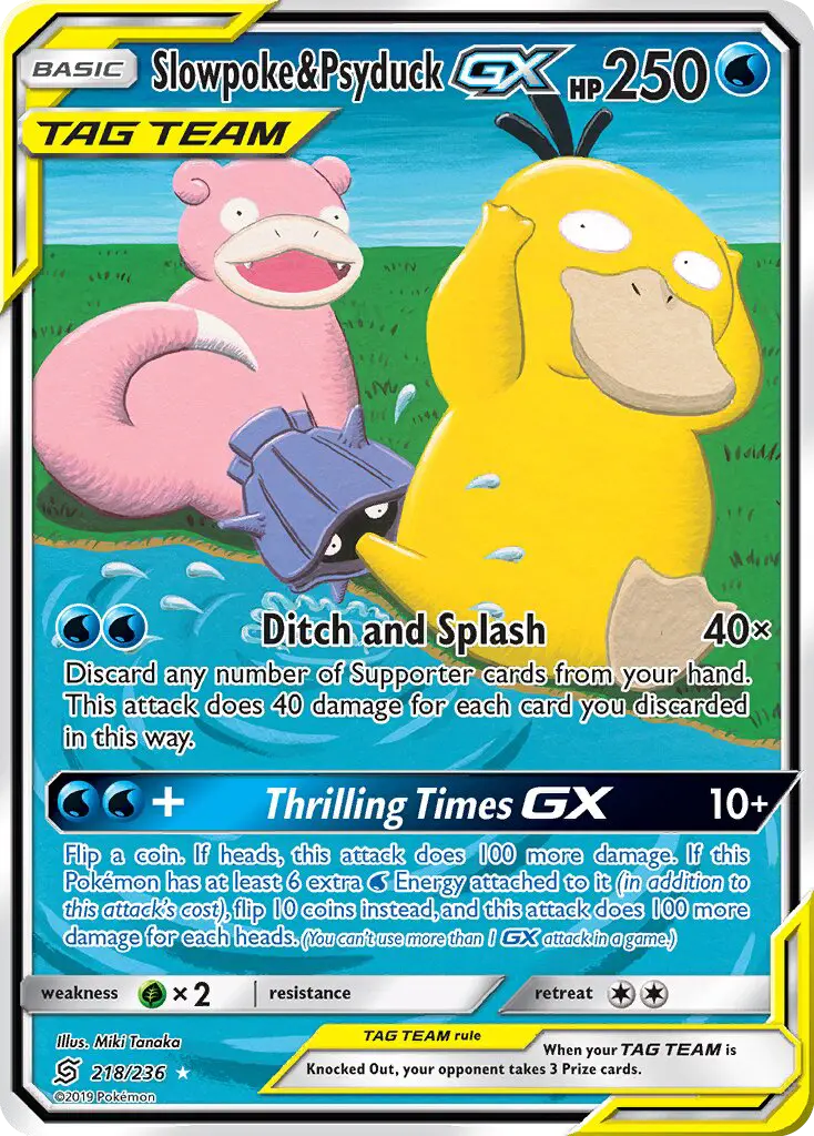 Slowpoke & Psyduck GX 218 Unified Minds Pokesingles