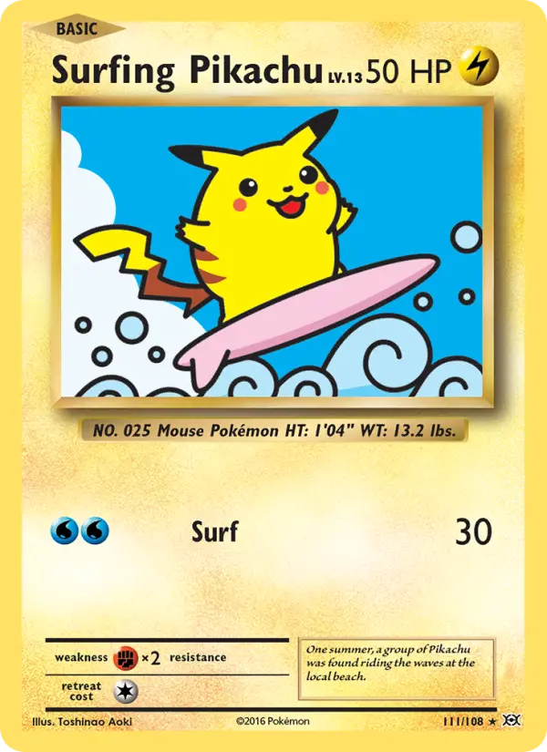 Surfing Pikachu 111 Evolutions Pokesingles