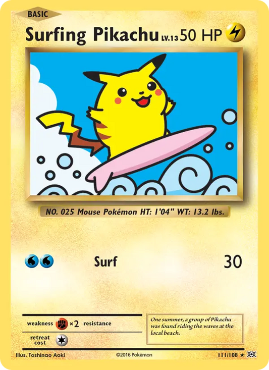 Surfing Pikachu 111 Evolutions Pokesingles