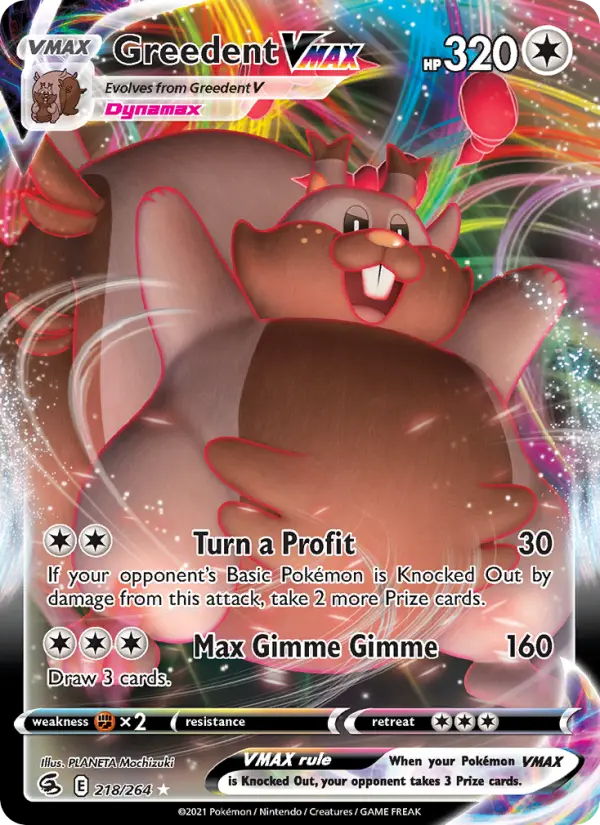 Greedent VMAX 218 Fusion Strike Pokesingles