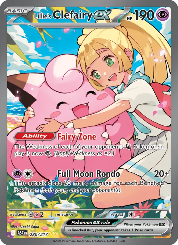 Lillie's Clefairy ex 280 Ascended Heroes Pokesingles