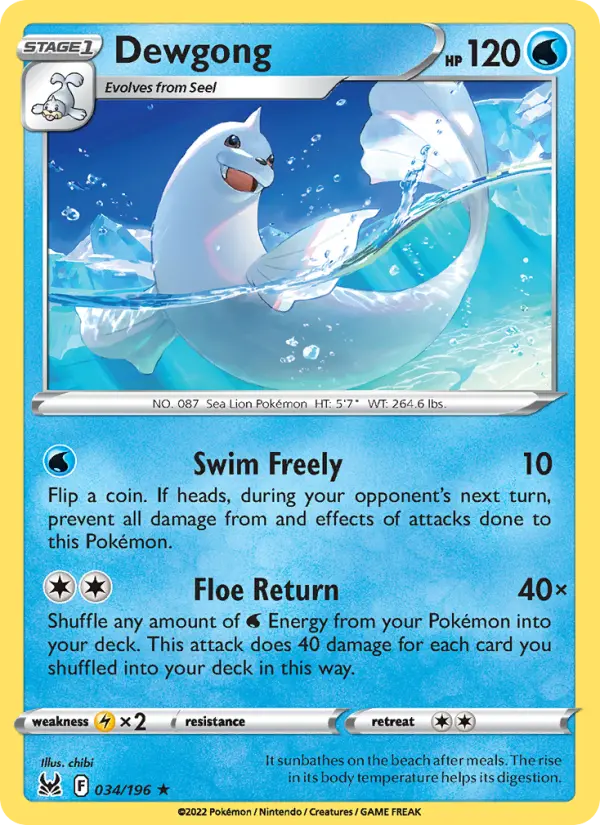 Dewgong 34 Lost Origin Pokesingles