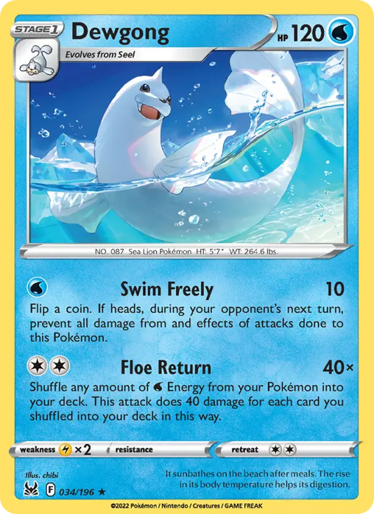 Dewgong 34 Lost Origin Pokesingles