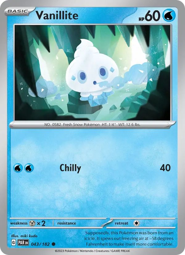 Vanillite 43 Paradox Rift Pokesingles