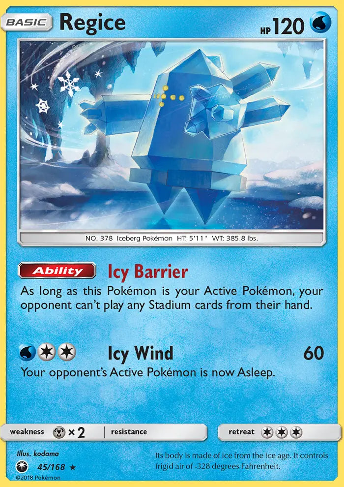 Regice 45 Celestial Storm Pokesingles