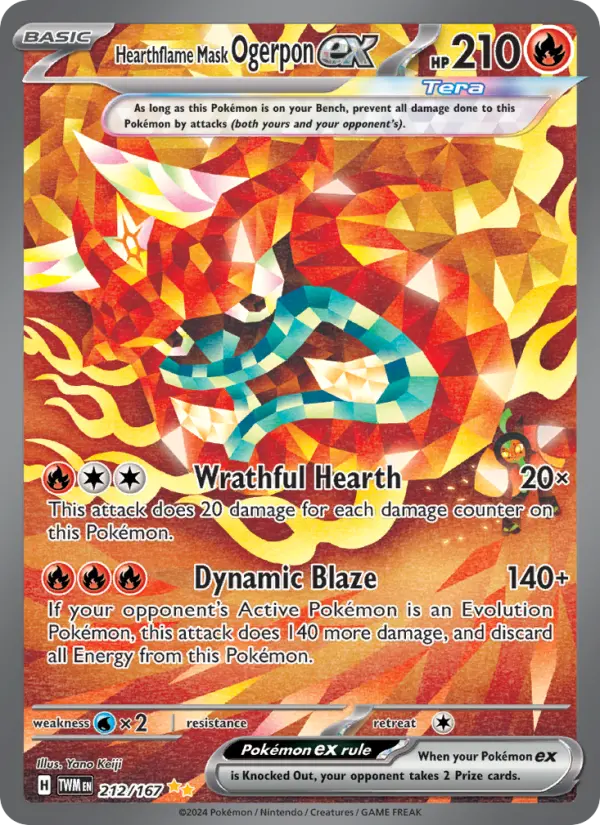 Hearthflame Mask Ogerpon ex 212 Twilight Masquerade Pokesingles