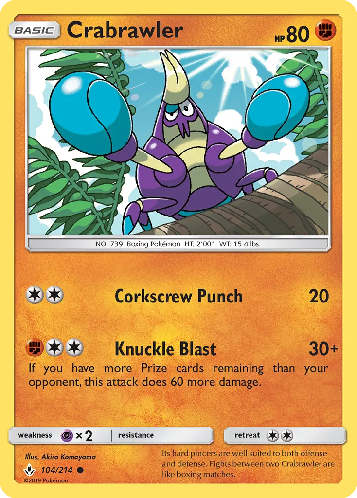 Crabrawler 104 Unbroken Bonds Pokesingles