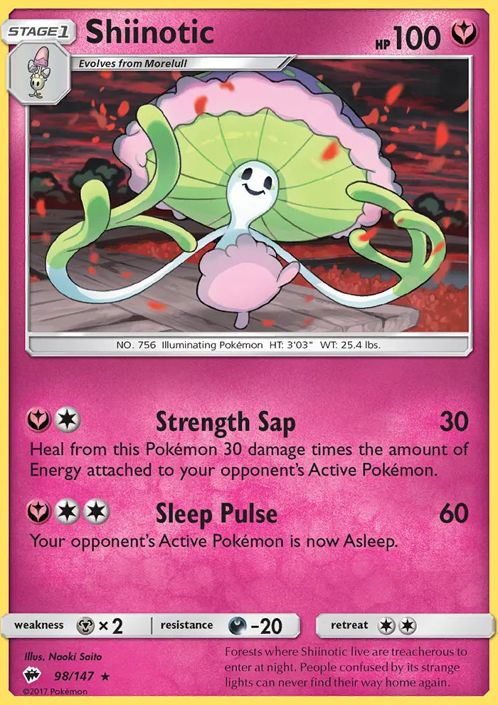 Shiinotic 98 Burning Shadows Pokesingles