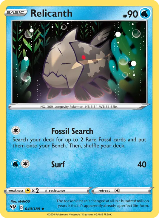 Relicanth 40 Darkness Ablaze Pokesingles