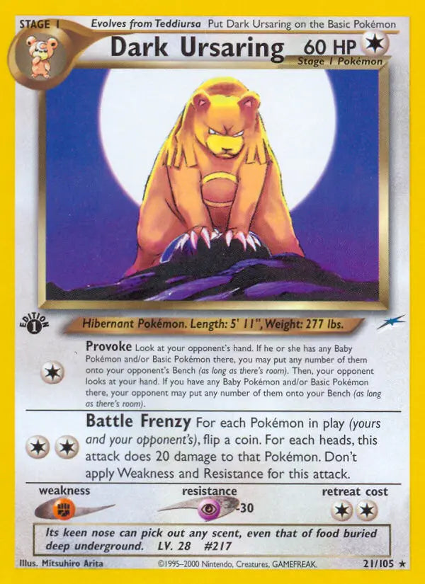 Dark Ursaring 21 Neo Destiny Pokesingles