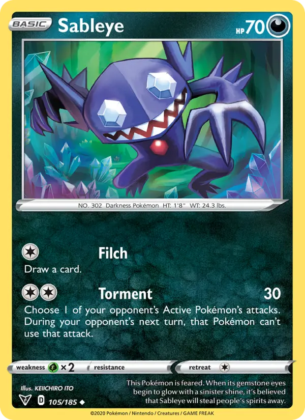 Sableye 105 Vivid Voltage Pokesingles