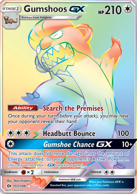 Gumshoos GX 157 Sun & Moon Pokesingles