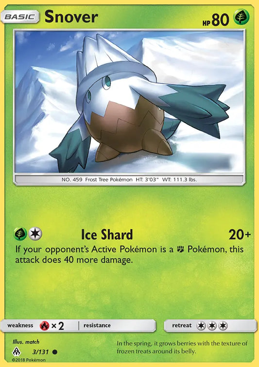 Snover 3 Forbidden Light Pokesingles