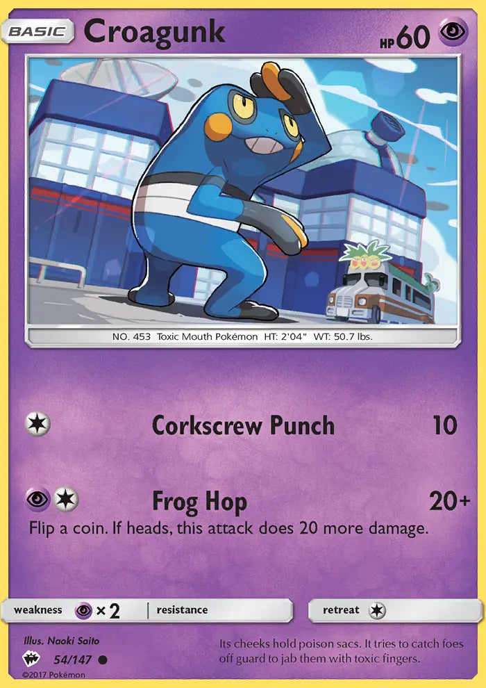 Croagunk 54 Burning Shadows Pokesingles