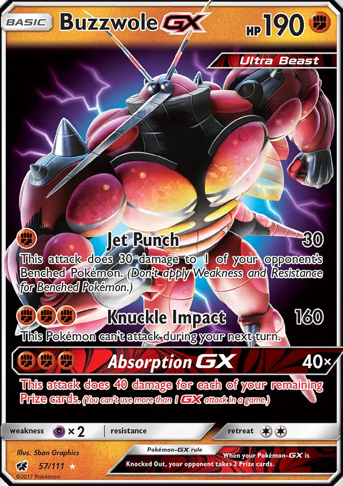 Buzzwole GX 57 Crimson Invasion Pokesingles