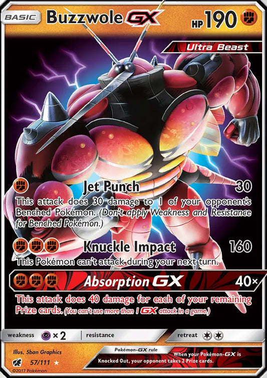 Buzzwole GX 57 Crimson Invasion Pokesingles