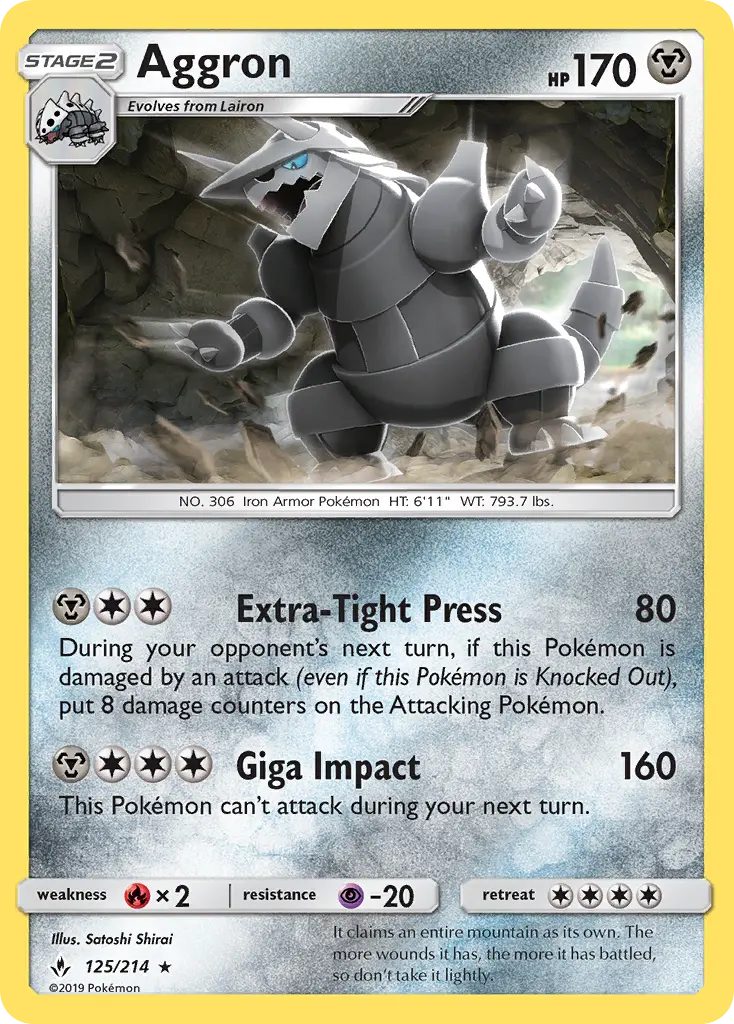 Aggron 125 Unbroken Bonds Pokesingles