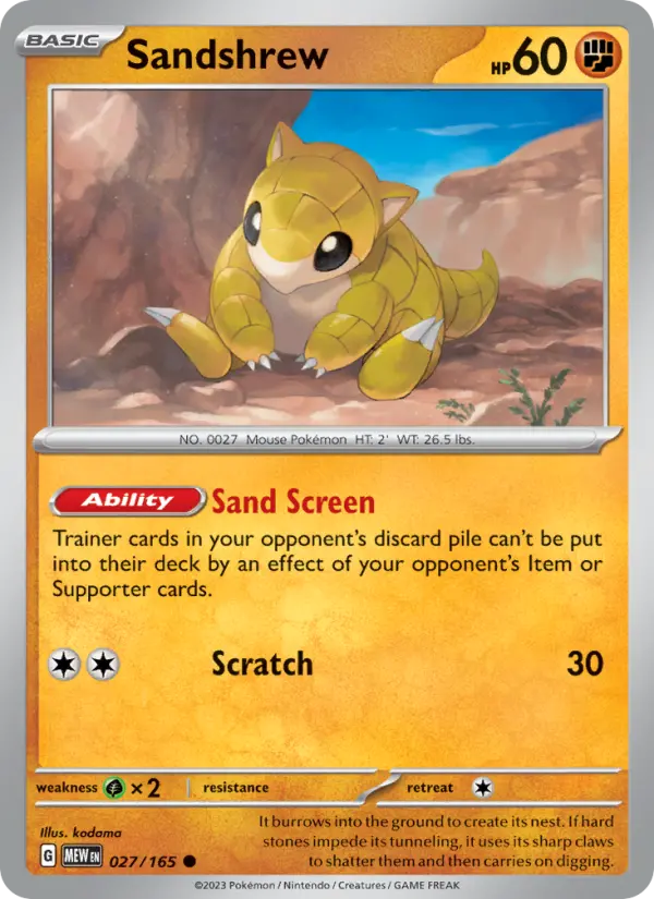 Sandshrew 27 151 Pokesingles
