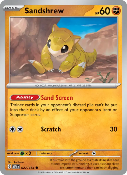 Sandshrew 27 151 Pokesingles