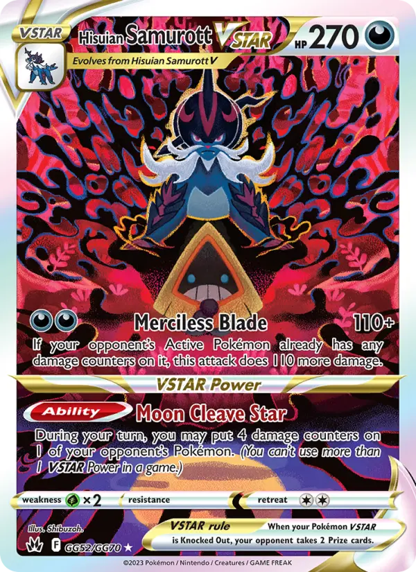 Hisuian Samurott VSTAR GG52 Crown Zenith Pokesingles