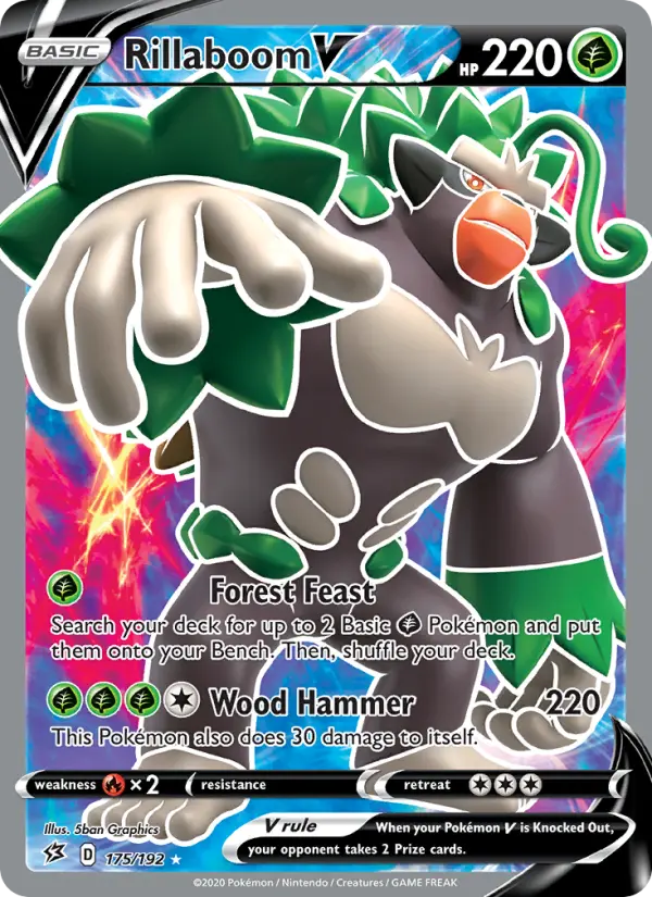 Rillaboom V 175 Rebel Clash Pokesingles