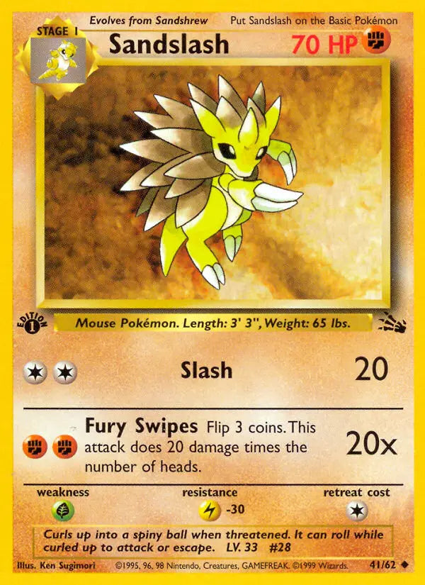 Sandslash 41 Fossil Pokesingles
