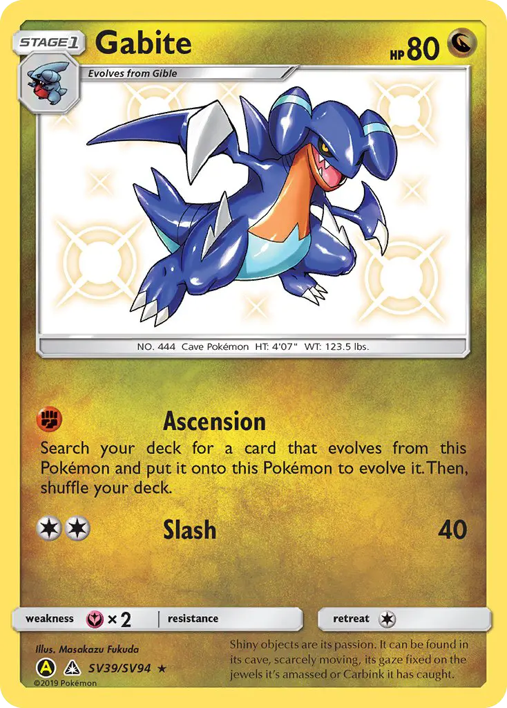 Gabite SV39 Hidden Fates Shiny Vault Pokesingles