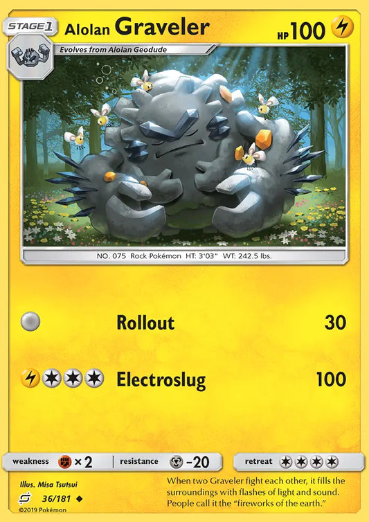Alolan Graveler 36 Team Up Pokesingles