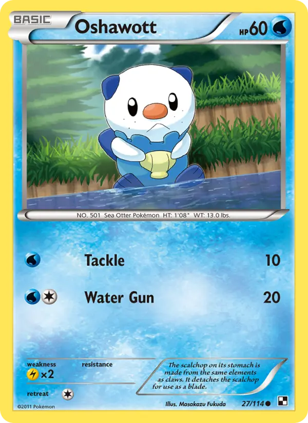 Oshawott 27 Black & White Pokesingles