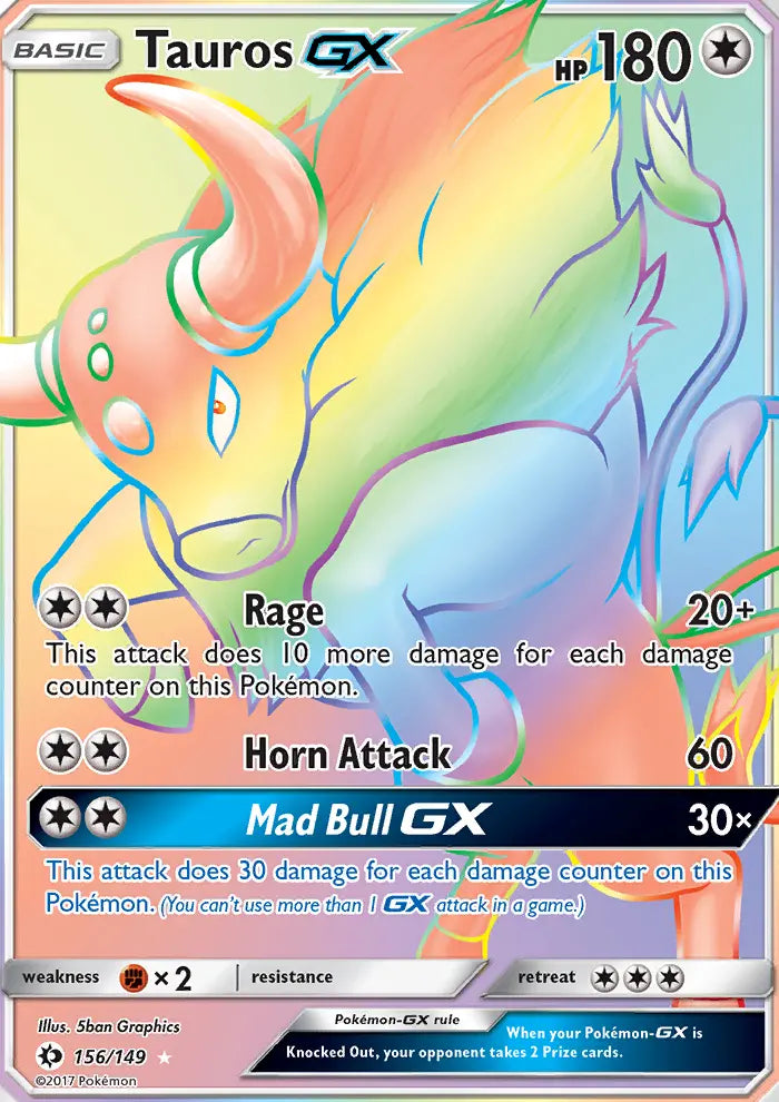 Tauros GX 156 Sun & Moon Pokesingles