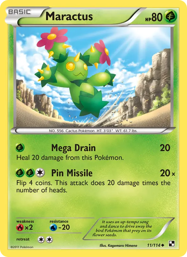 Maractus 11 Black & White Pokesingles