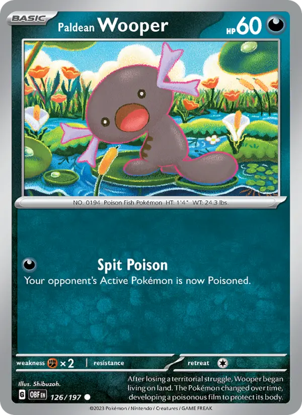 Paldean Wooper 126 Obsidian Flames Pokesingles