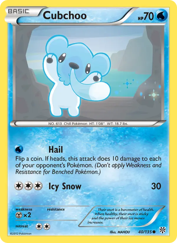 Cubchoo 40 Plasma Storm Pokesingles