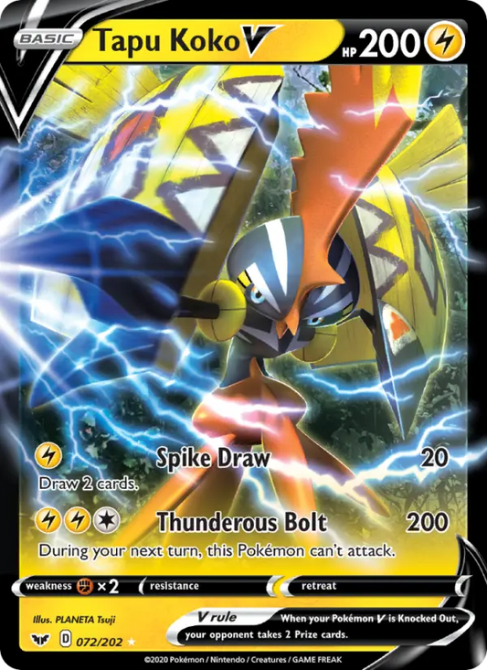 Tapu Koko V 72 Sword & Shield Pokesingles