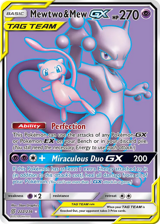 Mewtwo & Mew GX 222 Unified Minds Pokesingles