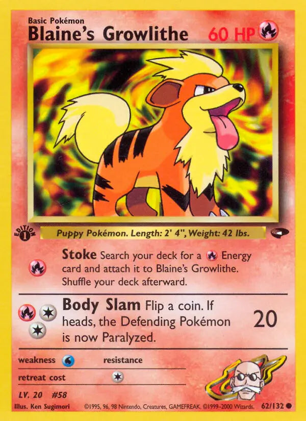 Blaine's Growlithe 62 Gym Challenge Pokesingles