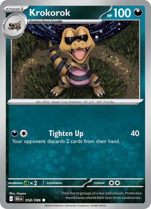 Krokorok 58 Black Bolt Pokesingles