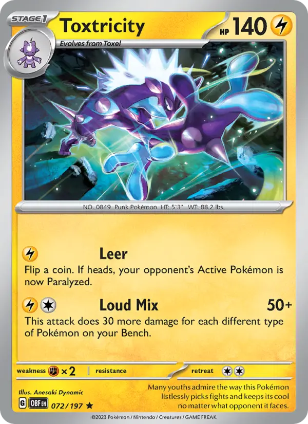 Toxtricity 72 Obsidian Flames Pokesingles