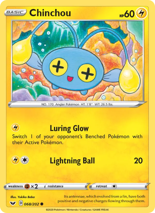 Chinchou 68 Sword & Shield Pokesingles