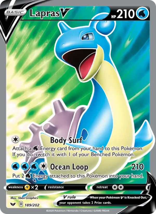 Lapras V 189 Sword & Shield Pokesingles